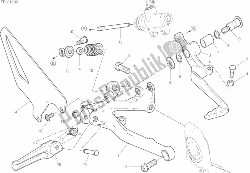 Toutes les pièces pour le Repose-pieds Droit du Ducati Superbike Panigale V4 S Thailand 1100 2020